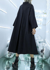 Robe patchwork taille haute en coton biologique noir