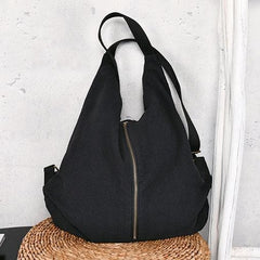 Original cloth bag with multiple backs black simple backpack