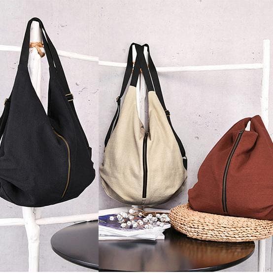 Original cloth bag with multiple backs black simple backpack