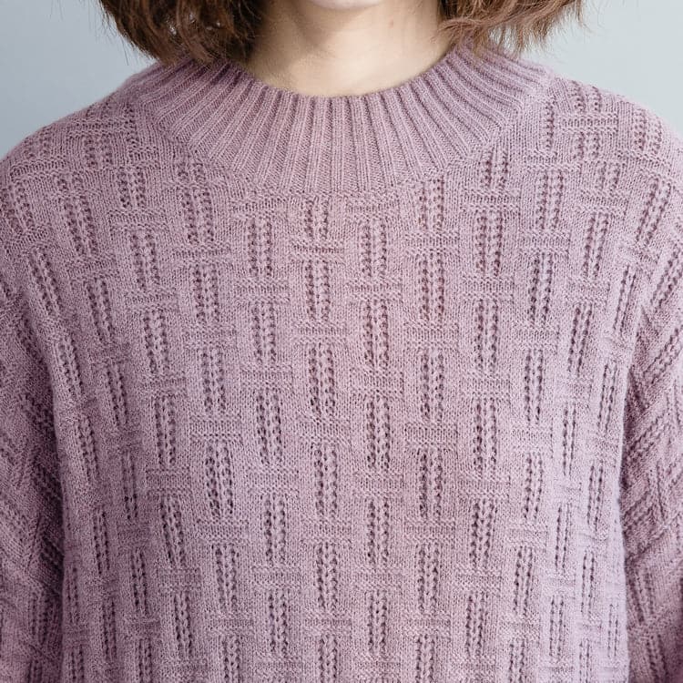 Pull violet surdimensionné pour la météo Belle robe en tricot à col rond pour Femme