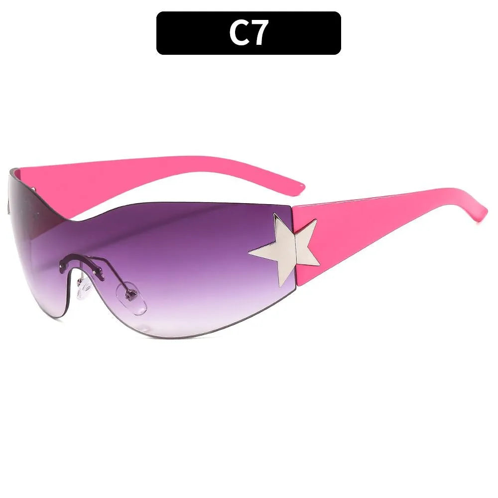 Lunettes de soleil enveloppantes Chic Punk Star avec protection UV