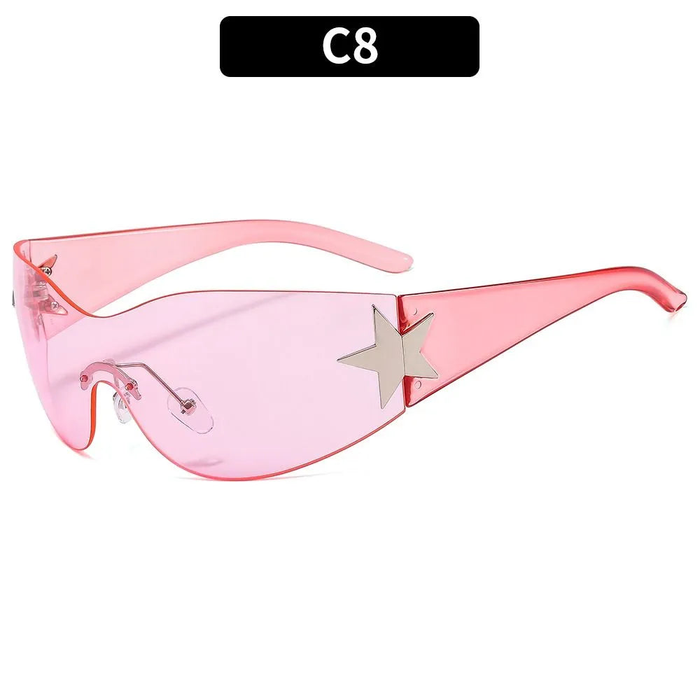 Lunettes de soleil enveloppantes Chic Punk Star avec protection UV