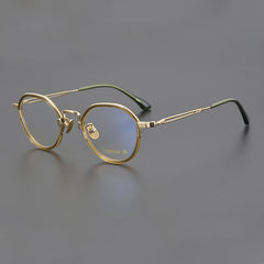 Aggis Vintage Acetate Titanium Round Glasses Frame