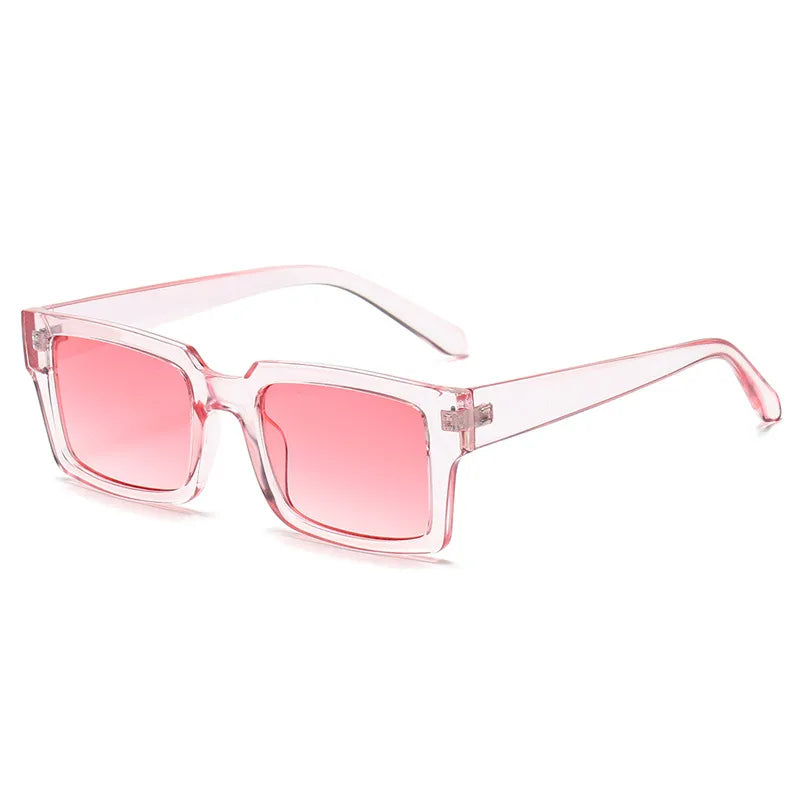 Lunettes de soleil carrées en gelée rose avec protection UV400