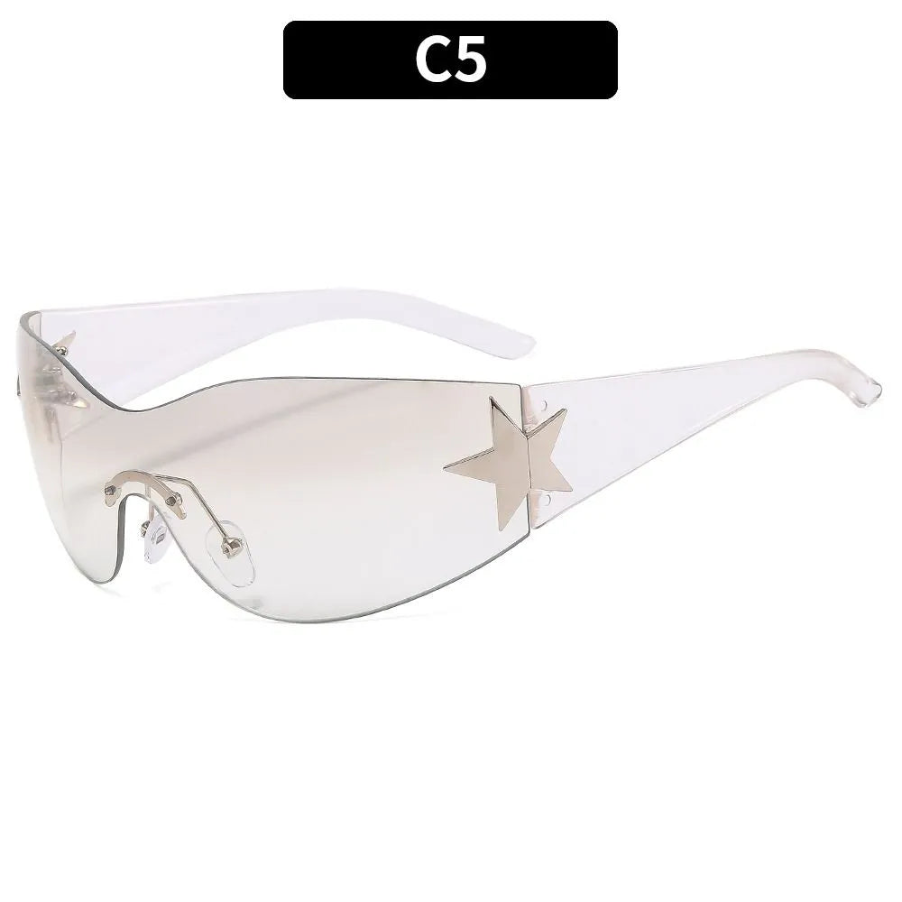 Lunettes de soleil enveloppantes Chic Punk Star avec protection UV