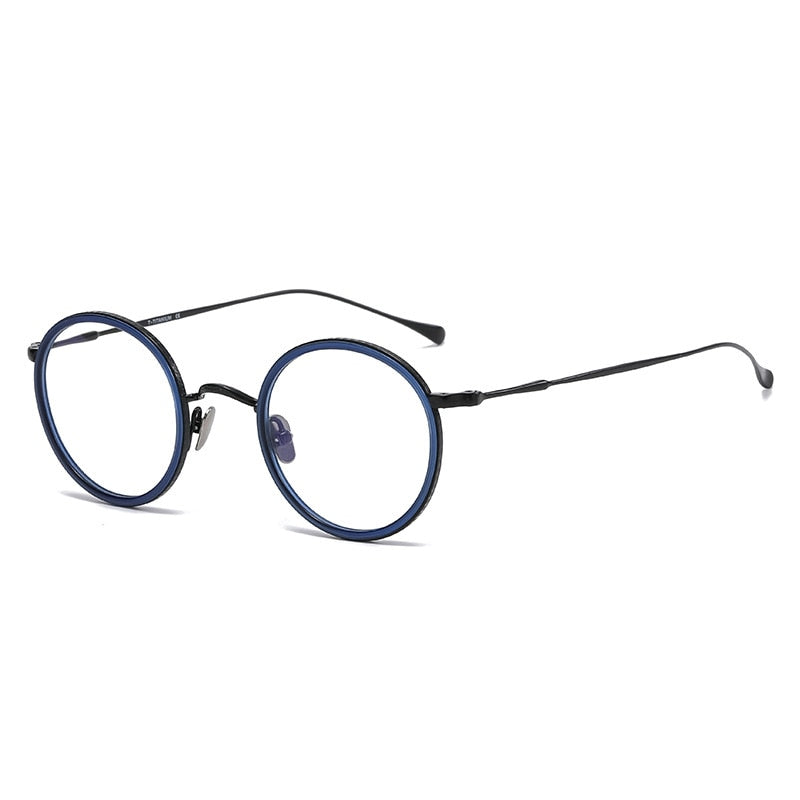 Prof Retro Round Titanium Glasses Frame