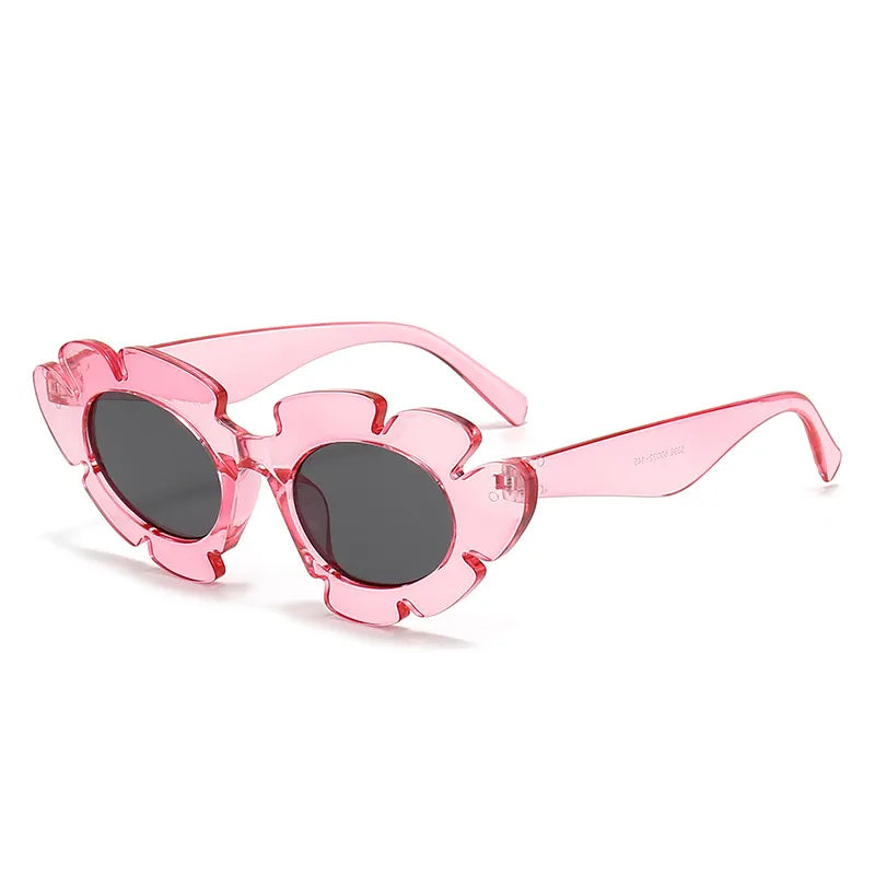 Lunettes de soleil carrées en gelée rose avec protection UV400