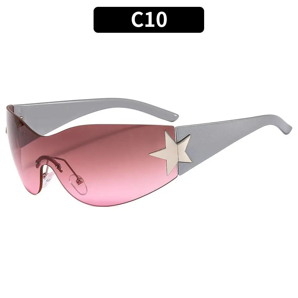 Lunettes de soleil enveloppantes Chic Punk Star avec protection UV