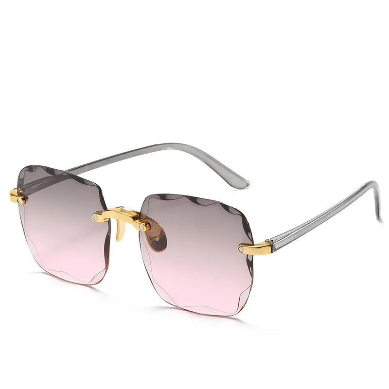 Elegant Rimless Gradient Sunglasses for Women UV400