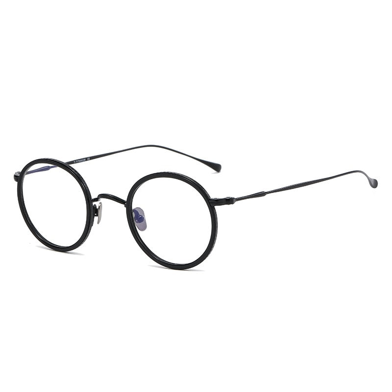 Prof Retro Round Titanium Glasses Frame