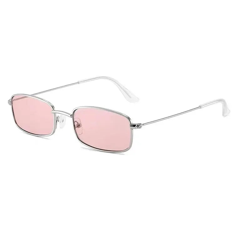 Lunettes de soleil carrées en gelée rose avec protection UV400