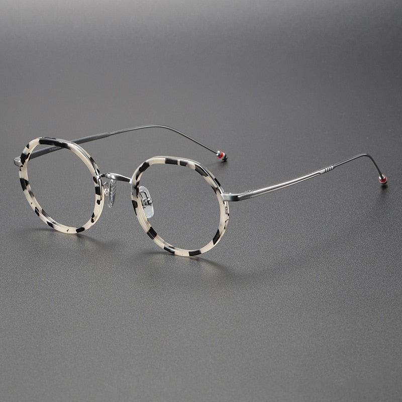 Ashlie Acetate Titanium Round Glasses Frame