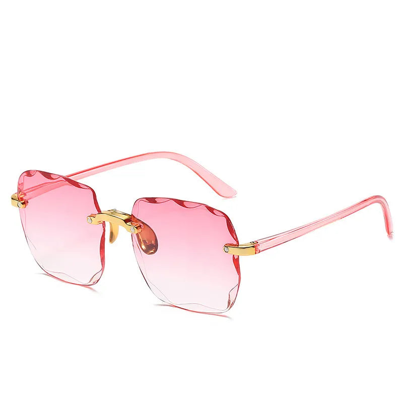 Elegant Rimless Gradient Sunglasses for Women UV400