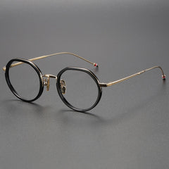 Ashlie Acetate Titanium Round Glasses Frame