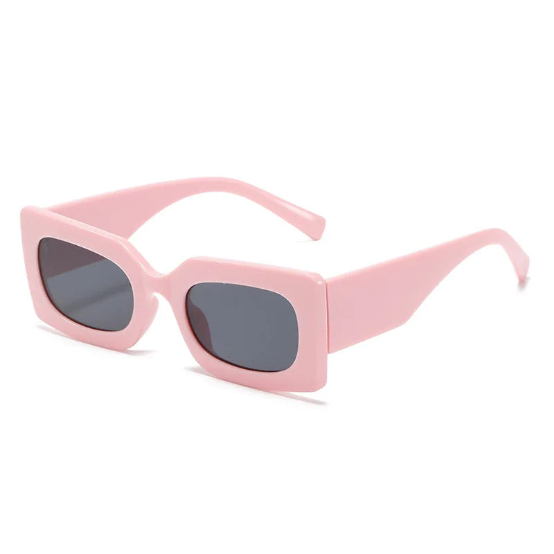 Lunettes de soleil carrées en gelée rose avec protection UV400