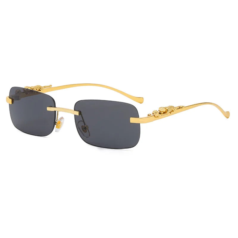 Lunettes de soleil léopard chics sans monture pour hommes et femmes