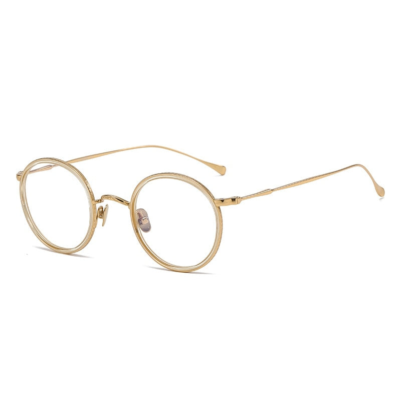 Prof Retro Round Titanium Glasses Frame