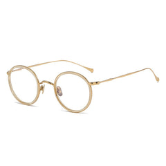 Prof Retro Round Titanium Glasses Frame