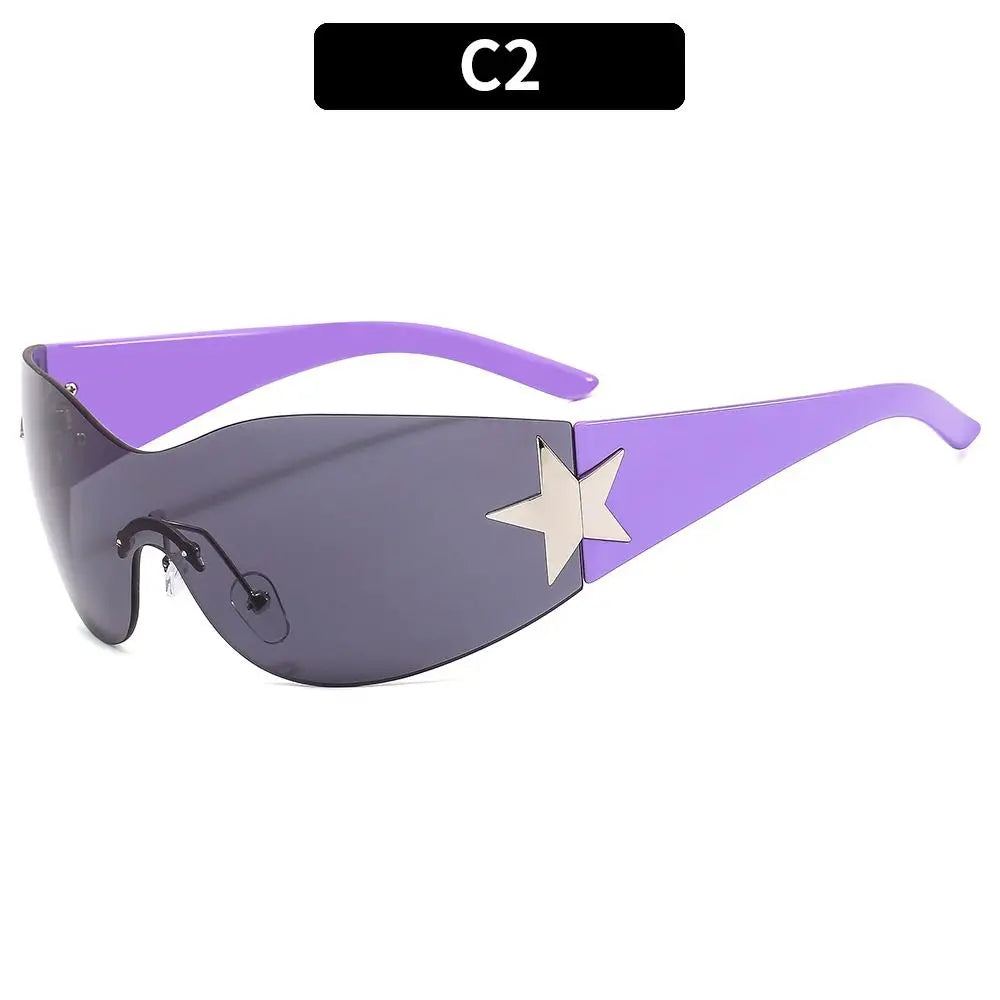 Lunettes de soleil enveloppantes Chic Punk Star avec protection UV