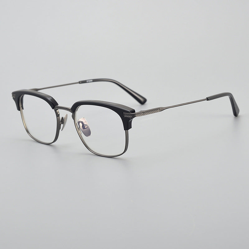 Danae Business Half Eyebrow Titanium Square Frame