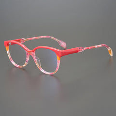 Geoff Unisex Retro Cat Eye Acetate Patterns Glasses Frame