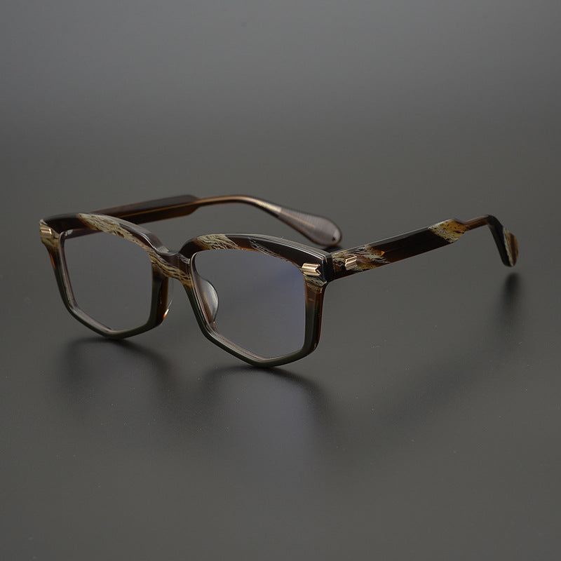 Normile Premium Brillengestell aus Acetat im Vintage-Stil mit Verzierung