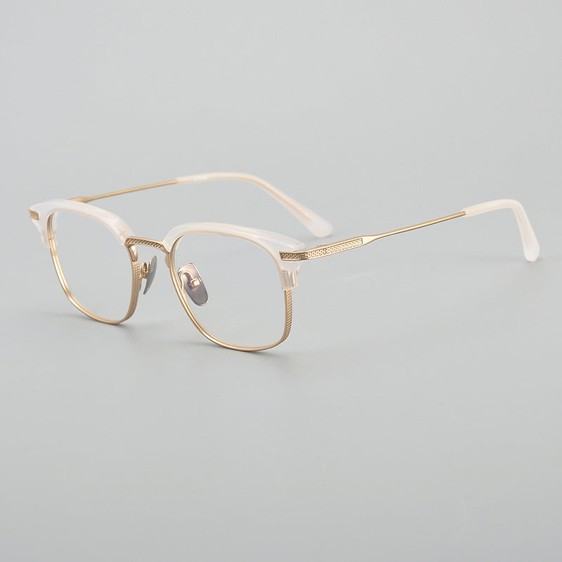 Danae Business Half Eyebrow Titanium Square Frame