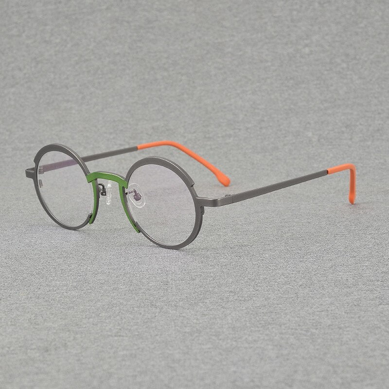 Aishia Titanium Round Glasses Frame