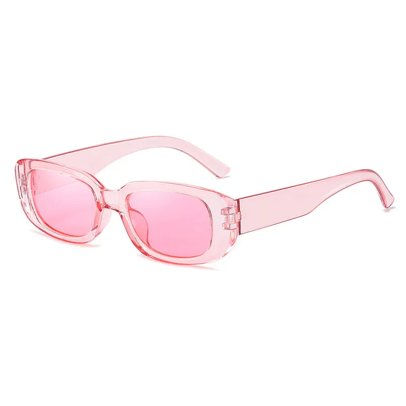 Lunettes de soleil carrées en gelée rose avec protection UV400