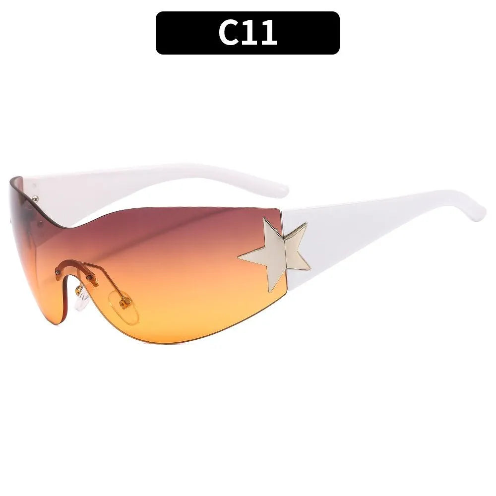 Lunettes de soleil enveloppantes Chic Punk Star avec protection UV