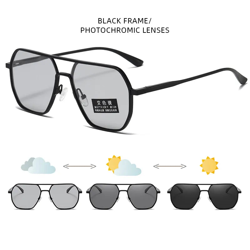 Luxury Fashion Photochromic Sunglasses for Men & Women