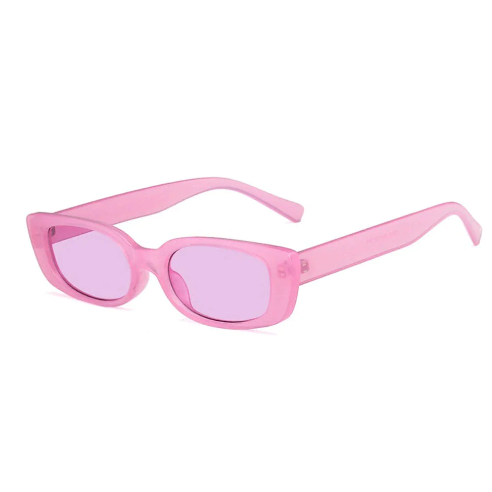 Lunettes de soleil carrées en gelée rose avec protection UV400