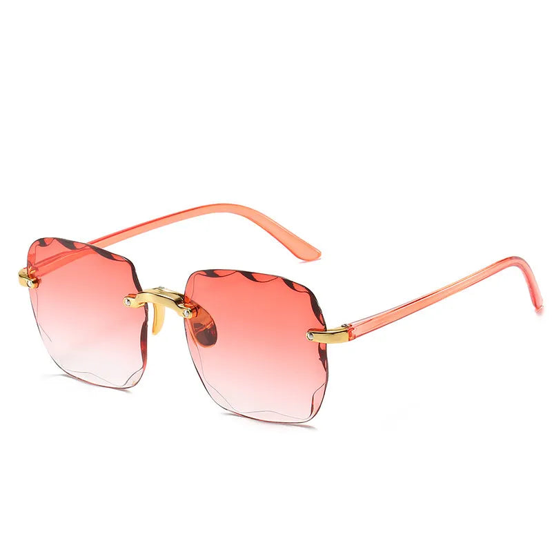 Elegant Rimless Gradient Sunglasses for Women UV400