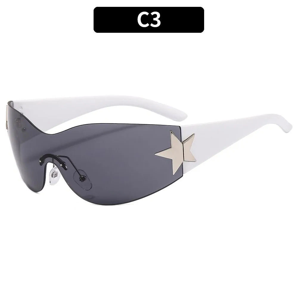 Lunettes de soleil enveloppantes Chic Punk Star avec protection UV