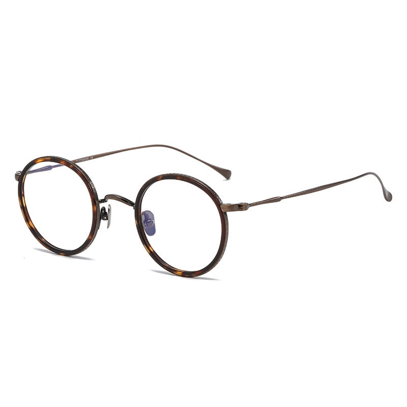 Prof Retro Round Titanium Glasses Frame