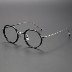 Ashlie Acetate Titanium Round Glasses Frame