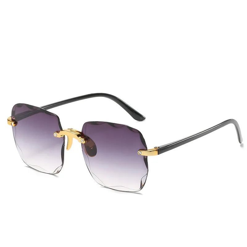 Elegant Rimless Gradient Sunglasses for Women UV400