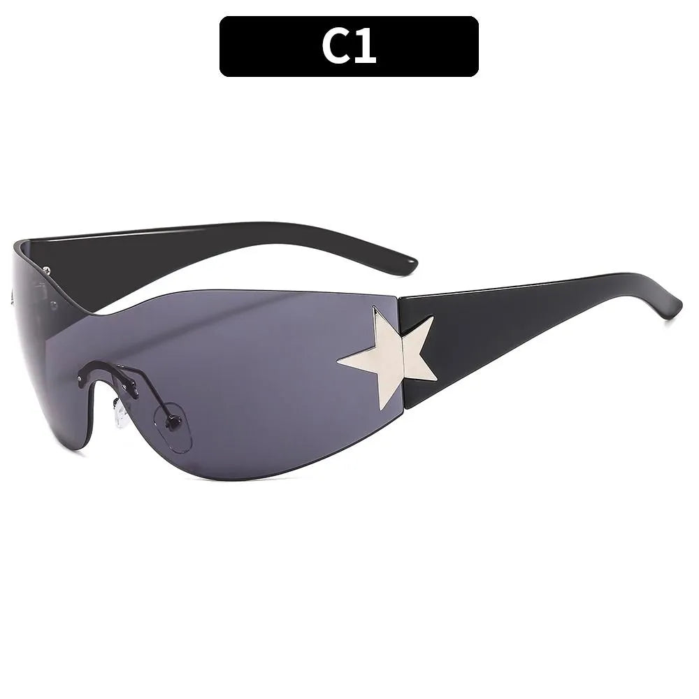 Lunettes de soleil enveloppantes Chic Punk Star avec protection UV