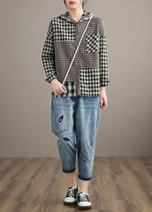 Unique Spring Trousers Casual Denim Blue Wardrobes Elastic Waist Leaf Pant