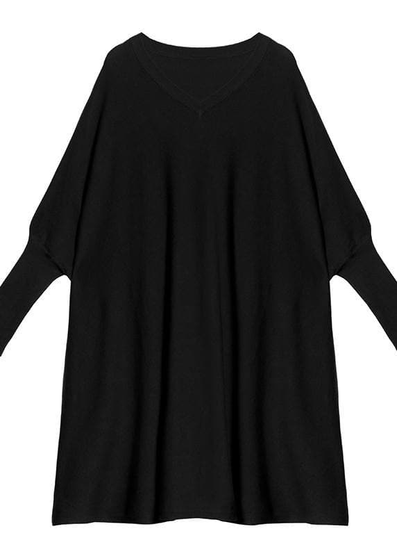 Winter v neck Batwing Sleeve Sweater weather Women chocolate Largo knitted dress