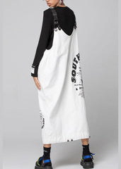 Robe en denim blanche à cordon de serrage pour femme, motif graphique, printemps