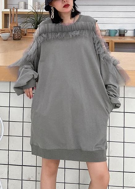 Robe matelassée d'été à épaules dénudées pour femmes Forme Robes grises