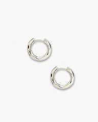 Baby Wavy Hinge Hoops in Silver