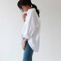 Basic Feel White Button Up Shirt