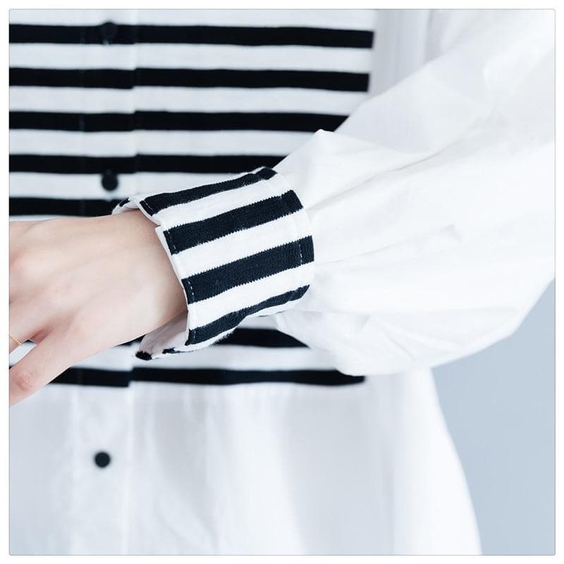 Black and White Oversized High Low Shirt