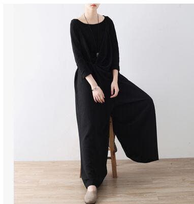 Wide Leg Cotton and Linen Overall