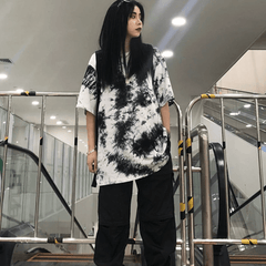 Black & White Oversized Tie Dye T-Shirt | Millennials