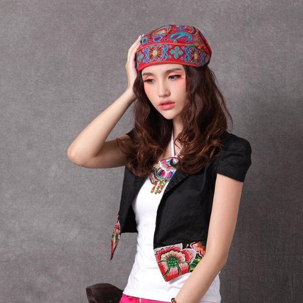 Boho Hippie Embroidered Hat