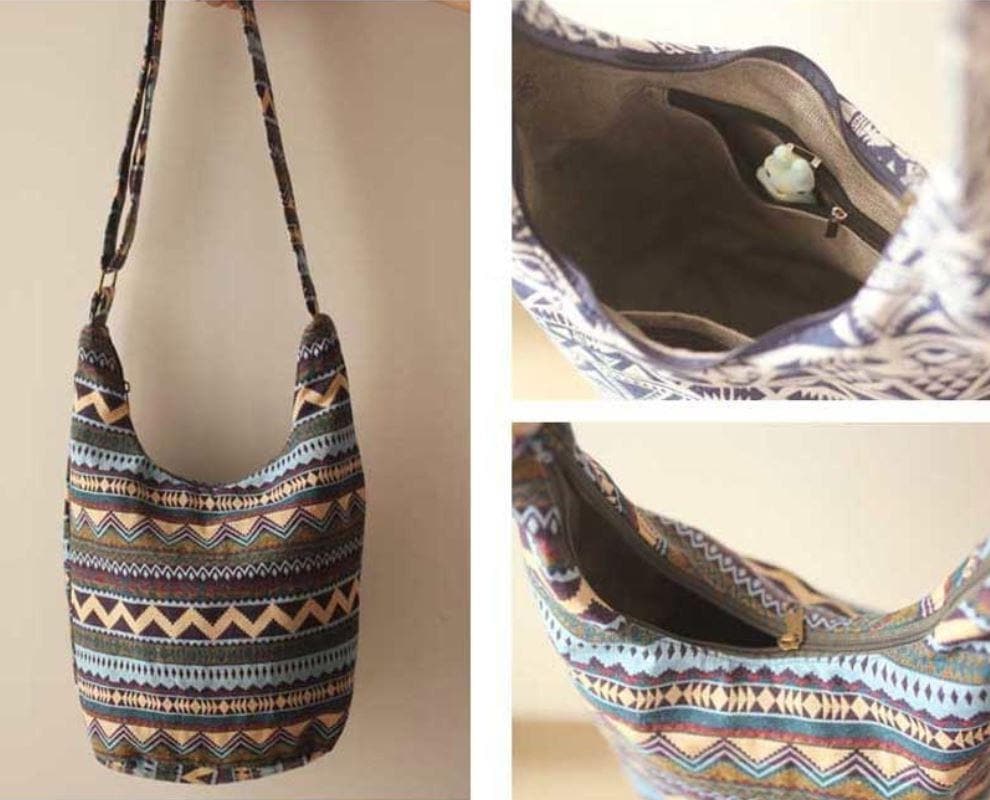 Boho Hippie Striped Shoulder Bag