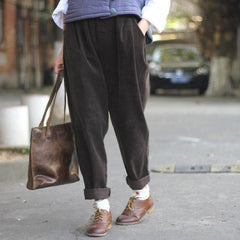 Retro Corduroy Loose Trousers